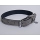 Rosewood Luxury Leather Dog Collar, 8-12 Inch, soft touch navy