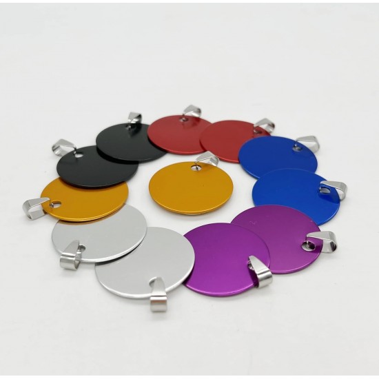 Round Aluminium Blank Dog Tags, DIY Engraved Cat Dog ID Tags, Personalised Pet Identity Name Tags, Blank Dog Tags DIY Carving, Diameter 3 cm, Mix Colours, Pack of 12 Round Aluminium Blank Dog Tags, DIY Engraved Cat Dog ID Tags, Personalised Pet Identity Name Tags, Blank Dog Tags DIY Carving, Diameter 3 cm, Mix Colours, Pack of 12