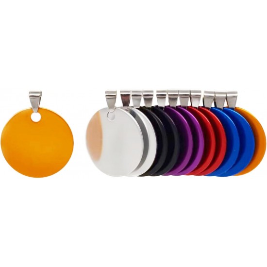 Round Aluminium Blank Dog Tags, DIY Engraved Cat Dog ID Tags, Personalised Pet Identity Name Tags, Blank Dog Tags DIY Carving, Diameter 3 cm, Mix Colours, Pack of 12 Round Aluminium Blank Dog Tags, DIY Engraved Cat Dog ID Tags, Personalised Pet Identity Name Tags, Blank Dog Tags DIY Carving, Diameter 3 cm, Mix Colours, Pack of 12