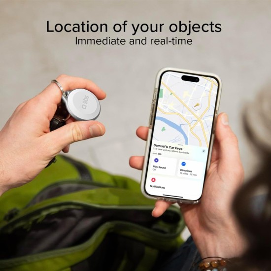 SBS Track My Circle Key and Object Finder Compatible with Apple Where, Alarm Sound 100dB, Ready to Use with CR2032 Battery Included, Waterproof IP65 with Keyhole SBS Track My Circle Key and Object Finder Compatible with Apple Where, Alarm Sound 100dB, Ready to Use with CR2032 Battery Included, Waterproof IP65 with Keyhole