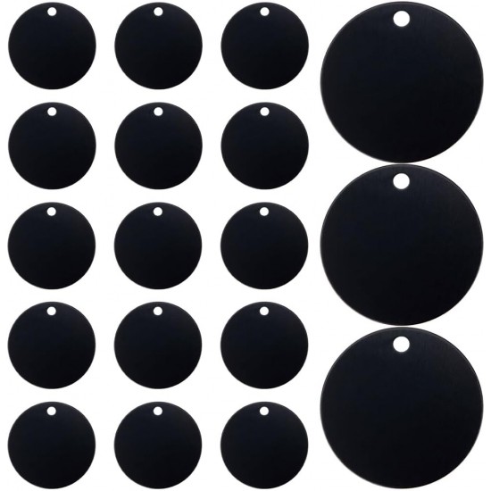 SOFPLATE 1 Box of 25 Round Stamping Blanks Metal Pendant Aluminium Black Circle Engraved Name Plate for Cat Dog Pet Pendant for Jewellery Making Engraving Pet ID Tag Necklace SOFPLATE 1 Box of 25 Round Stamping Blanks Metal Pendant Aluminium Black Circle Engraved Name Plate for Cat Dog Pet Pendant for Jewellery Making Engraving Pet ID Tag Necklace