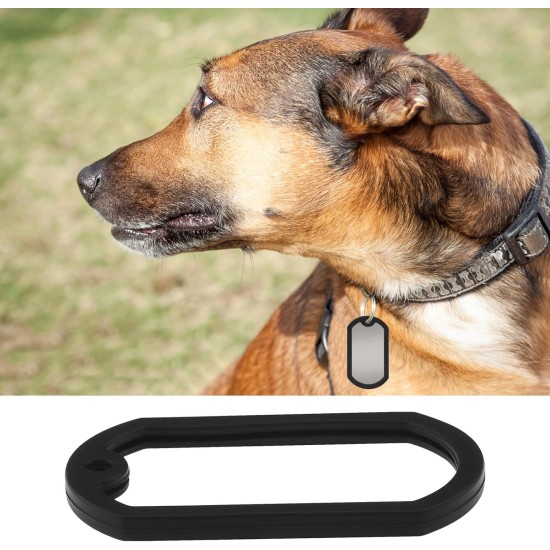 Silicone Rings Pack of 20 Dog Tag 52 x 30 mm Silencer Silicone Rubber ID Tag Protection to Reduce Harmful Distortion Noise, Black Silicone Rings Pack of 20 Dog Tag 52 x 30 mm Silencer Silicone Rubber ID Tag Protection to Reduce Harmful Distortion Noise, Black