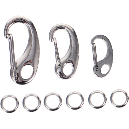 Stainless Steel Pet Tags Clips with Quick Release and Rings Dog Cat Collar Clip for Secure Attachment of ID Tags to Collar or Harness Pack of 3 Stainless Steel Pet Tags Clips with Quick Release and Rings Dog Cat Collar Clip for Secure Attachment of ID Tags to Collar or Harness Pack of 3