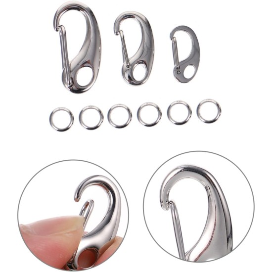 Stainless Steel Pet Tags Clips with Quick Release and Rings Dog Cat Collar Clip for Secure Attachment of ID Tags to Collar or Harness Pack of 3 Stainless Steel Pet Tags Clips with Quick Release and Rings Dog Cat Collar Clip for Secure Attachment of ID Tags to Collar or Harness Pack of 3