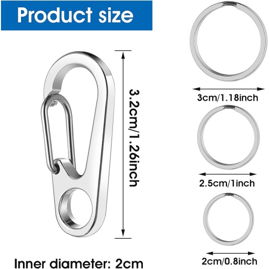 TIESOME Dog Tag Clips with Rings, Pack of 6 Dog Tags Clips 18 Pieces Brand Rings Stainless Steel Pet Tags Clip Dog Tags Holder Quick Release for Collar and Harness 1.3 x 0.6 Inches TIESOME Dog Tag Clips with Rings, Pack of 6 Dog Tags Clips 18 Pieces Brand Rings Stainless Steel Pet Tags Clip Dog Tags Holder Quick Release for Collar and Harness 1.3 x 0.6 Inches