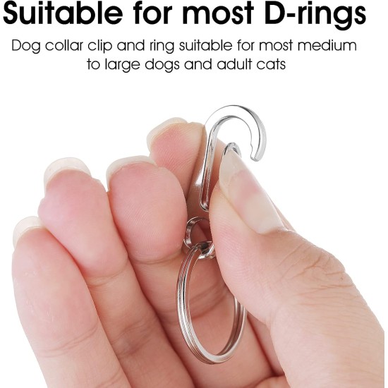 TIESOME Dog Tag Clips with Rings, Pack of 6 Dog Tags Clips 18 Pieces Brand Rings Stainless Steel Pet Tags Clip Dog Tags Holder Quick Release for Collar and Harness 1.3 x 0.6 Inches TIESOME Dog Tag Clips with Rings, Pack of 6 Dog Tags Clips 18 Pieces Brand Rings Stainless Steel Pet Tags Clip Dog Tags Holder Quick Release for Collar and Harness 1.3 x 0.6 Inches