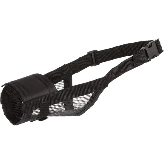 TRIXIE 19265 Muzzle with Mesh Insert, Polyester, L–XL, Black TRIXIE 19265 Muzzle with Mesh Insert, Polyester, L–XL, Black
