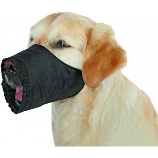 TRIXIE Mouth Loop for Dogs - 12 cm Basket Circumference - 4.3 cm Basket Length - e.g. for Veterinarian Visits or Train Trips - Infinitely Adjustable Neck Strap - Snap Closure - 1920 TRIXIE Mouth Loop for Dogs - 12 cm Basket Circumference - 4.3 cm Basket Length - e.g. for Veterinarian Visits or Train Trips - Infinitely Adjustable Neck Strap - Snap Closure - 1920