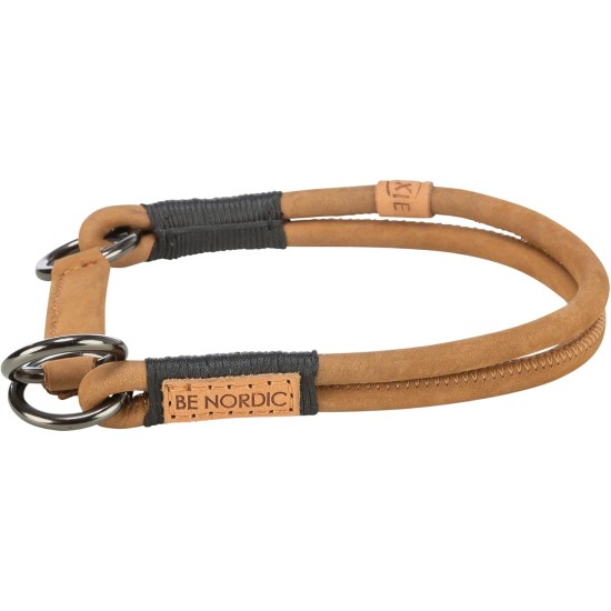 TRIXIE Zug-Stopp BE Nordic Dog Collar Made of Leather S-M Brown - Comfortable Dog Collar for Small and Medium Dogs with Pull Control - Robust & Elegant - 17121 TRIXIE Zug-Stopp BE Nordic Dog Collar Made of Leather S-M Brown - Comfortable Dog Collar for Small and Medium Dogs with Pull Control - Robust & Elegant - 17121