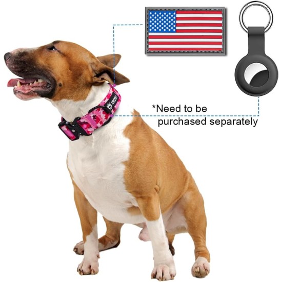 TSPRO Premium Dog Collar with Handle, Thick, Adjustable, Tactical Dog Collar, Heavy-Duty Design, Quick-Release Metal Buckle, for Medium to Large Dogs, M, Green TSPRO Premium Dog Collar with Handle, Thick, Adjustable, Tactical Dog Collar, Heavy-Duty Design, Quick-Release Metal Buckle, for Medium to Large Dogs, M, Green