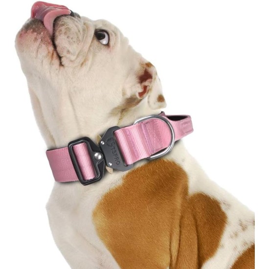 TSPRO Premium Dog Collar with Handle, Thick, Adjustable, Tactical Dog Collar, Heavy-Duty Design, Quick-Release Metal Buckle, for Medium to Large Dogs, M, Green TSPRO Premium Dog Collar with Handle, Thick, Adjustable, Tactical Dog Collar, Heavy-Duty Design, Quick-Release Metal Buckle, for Medium to Large Dogs, M, Green