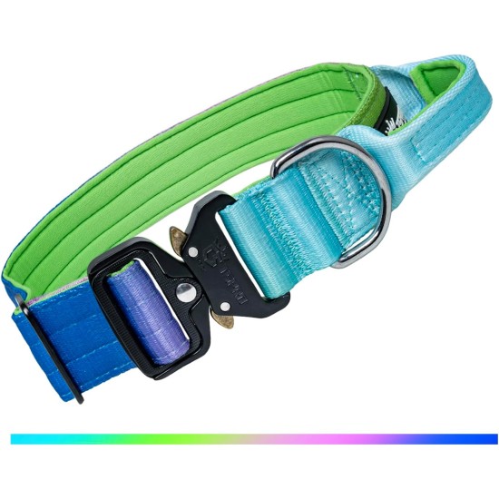 TSPRO Premium Dog Collar with Handle, Thick, Adjustable, Tactical Dog Collar, Heavy-Duty Design, Quick-Release Metal Buckle, for Medium to Large Dogs, M, Green TSPRO Premium Dog Collar with Handle, Thick, Adjustable, Tactical Dog Collar, Heavy-Duty Design, Quick-Release Metal Buckle, for Medium to Large Dogs, M, Green