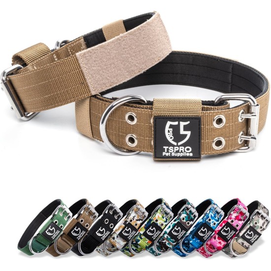 TSPRO Tactical Dog Collar, Robust Collar for Dogs with Metal Buckle Closure, 3.3 cm Wide, Adjustable and Thick for Small Dogs (Geometric S) TSPRO Tactical Dog Collar, Robust Collar for Dogs with Metal Buckle Closure, 3.3 cm Wide, Adjustable and Thick for Small Dogs (Geometric S)