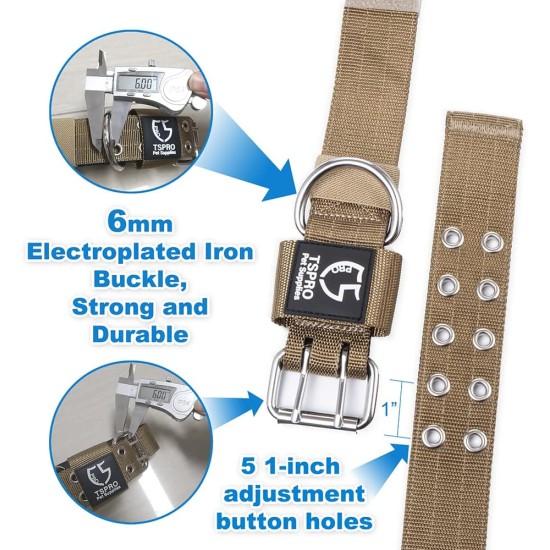 TSPRO Tactical Dog Collar, Robust Collar for Dogs with Metal Buckle Closure, 3.3 cm Wide, Adjustable and Thick for Small Dogs (Geometric S) TSPRO Tactical Dog Collar, Robust Collar for Dogs with Metal Buckle Closure, 3.3 cm Wide, Adjustable and Thick for Small Dogs (Geometric S)