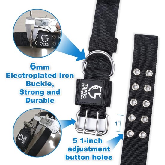 TSPRO Tactical Dog Collar, Robust Collar for Dogs with Metal Buckle Closure, 3.3 cm Wide, Adjustable and Thick for Small Dogs (Geometric S) TSPRO Tactical Dog Collar, Robust Collar for Dogs with Metal Buckle Closure, 3.3 cm Wide, Adjustable and Thick for Small Dogs (Geometric S)