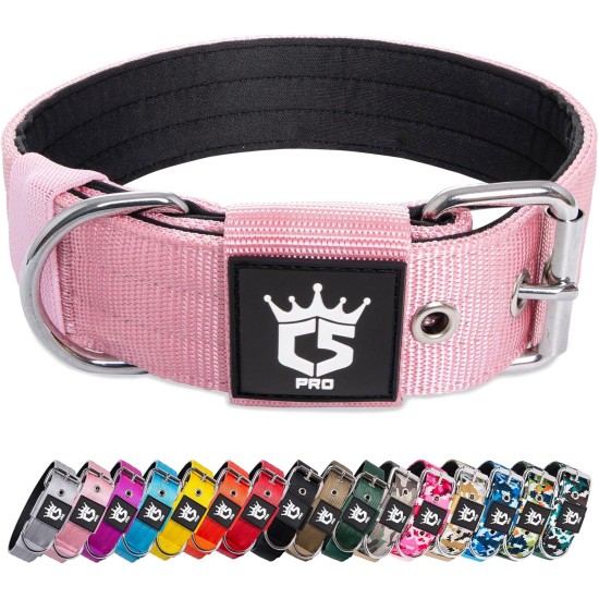 TSPRO Tactical Dog Collar, Robust Collar for Dogs with Metal Buckle Closure, 3.3 cm Wide, Adjustable and Thick for Small Dogs (Geometric S) TSPRO Tactical Dog Collar, Robust Collar for Dogs with Metal Buckle Closure, 3.3 cm Wide, Adjustable and Thick for Small Dogs (Geometric S)