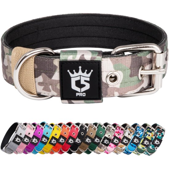 TSPRO Tactical Dog Collar, Robust Collar for Dogs with Metal Buckle Closure, 3.3 cm Wide, Adjustable and Thick for Small Dogs (Geometric S) TSPRO Tactical Dog Collar, Robust Collar for Dogs with Metal Buckle Closure, 3.3 cm Wide, Adjustable and Thick for Small Dogs (Geometric S)