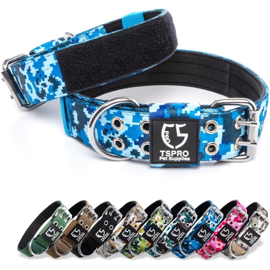 TSPRO Tactical Dog Collar, Robust Collar for Dogs with Metal Buckle Closure, 3.3 cm Wide, Adjustable and Thick for Small Dogs (Geometric S) TSPRO Tactical Dog Collar, Robust Collar for Dogs with Metal Buckle Closure, 3.3 cm Wide, Adjustable and Thick for Small Dogs (Geometric S)