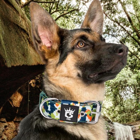 TSPRO Tactical Dog Collar, Robust Collar for Dogs with Metal Buckle Closure, 3.3 cm Wide, Adjustable and Thick for Small Dogs (Geometric S) TSPRO Tactical Dog Collar, Robust Collar for Dogs with Metal Buckle Closure, 3.3 cm Wide, Adjustable and Thick for Small Dogs (Geometric S)