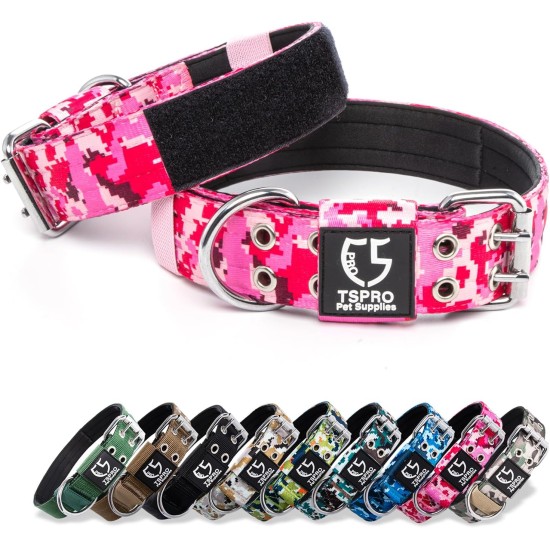TSPRO Tactical Dog Collar, Robust Collar for Dogs with Metal Buckle Closure, 3.3 cm Wide, Adjustable and Thick for Small Dogs (Geometric S) TSPRO Tactical Dog Collar, Robust Collar for Dogs with Metal Buckle Closure, 3.3 cm Wide, Adjustable and Thick for Small Dogs (Geometric S)