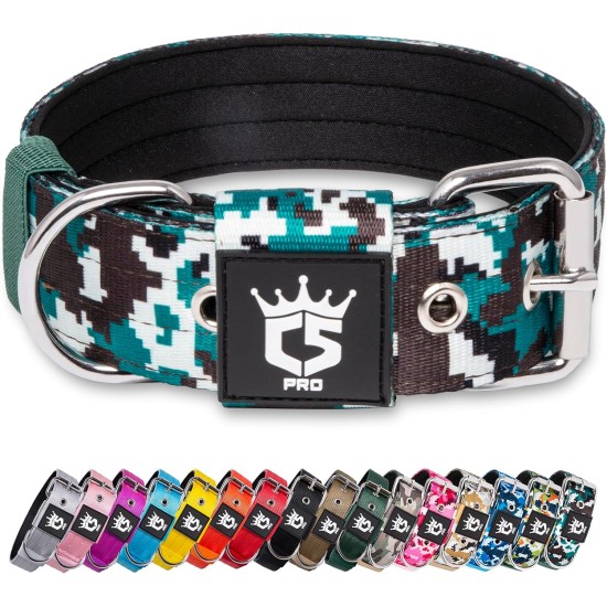 TSPRO Tactical Dog Collar, Robust Collar for Dogs with Metal Buckle Closure, 3.3 cm Wide, Adjustable and Thick for Small Dogs (Geometric S) TSPRO Tactical Dog Collar, Robust Collar for Dogs with Metal Buckle Closure, 3.3 cm Wide, Adjustable and Thick for Small Dogs (Geometric S)