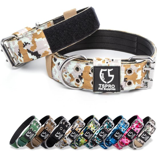 TSPRO Tactical Dog Collar, Robust Collar for Dogs with Metal Buckle Closure, 3.3 cm Wide, Adjustable and Thick for Small Dogs (Geometric S) TSPRO Tactical Dog Collar, Robust Collar for Dogs with Metal Buckle Closure, 3.3 cm Wide, Adjustable and Thick for Small Dogs (Geometric S)