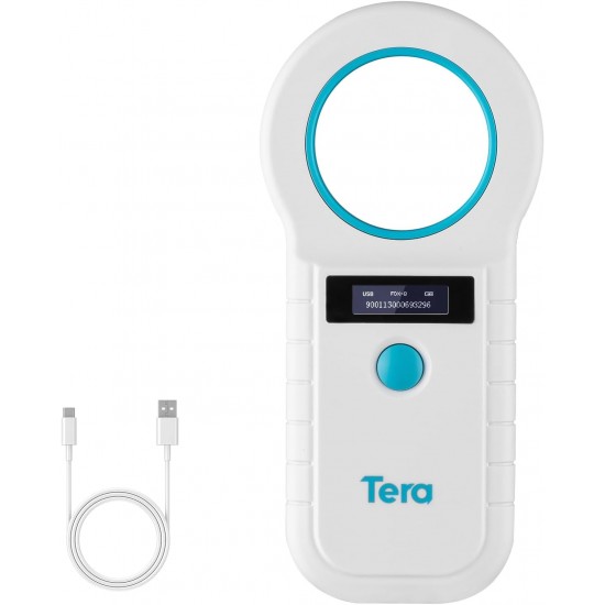 Tera Pet Microchip Reader Scanner Animal Chip ID Scanner with OLED Display Screen Rechargeable Data Memory Tag Scanner for Dogs Cats Animal Management White Tera Pet Microchip Reader Scanner Animal Chip ID Scanner with OLED Display Screen Rechargeable Data Memory Tag Scanner for Dogs Cats Animal Management White