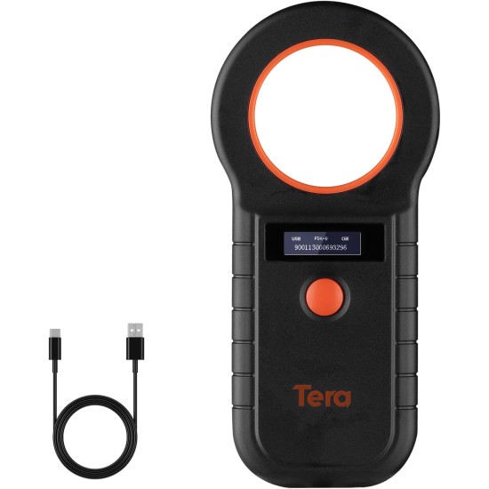 Tera Pet Microchip Reader Scanner Animal Chip ID Scanner with OLED Display Screen Rechargeable Data Memory Tag Scanner for Dogs Cats Animal Management White Tera Pet Microchip Reader Scanner Animal Chip ID Scanner with OLED Display Screen Rechargeable Data Memory Tag Scanner for Dogs Cats Animal Management White