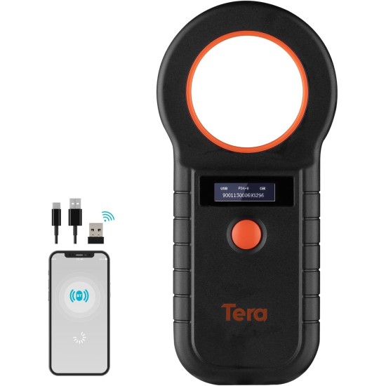 Tera Pet Microchip Reader Scanner Animal Chip ID Scanner with OLED Display Screen Rechargeable Data Memory Tag Scanner for Dogs Cats Animal Management White Tera Pet Microchip Reader Scanner Animal Chip ID Scanner with OLED Display Screen Rechargeable Data Memory Tag Scanner for Dogs Cats Animal Management White