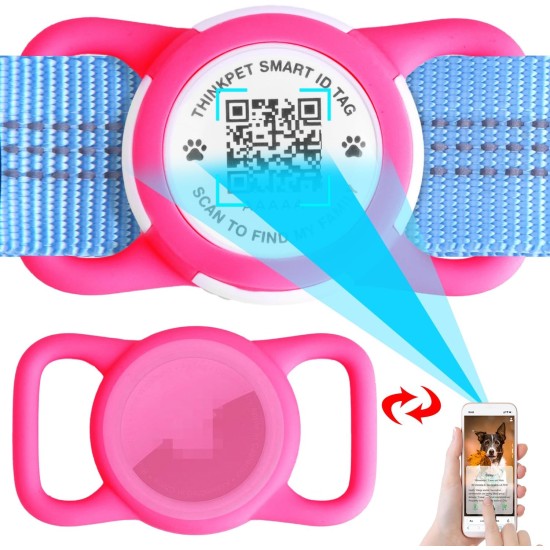 ThinkPet AirTag Dog Collar with QR Code Smart Pet ID Tag, Dual Loop Tracker Holder with Smart QR Code, Waterproof, Dustproof, Silent Airtag Holder, Small BlacK ThinkPet AirTag Dog Collar with QR Code Smart Pet ID Tag, Dual Loop Tracker Holder with Smart QR Code, Waterproof, Dustproof, Silent Airtag Holder, Small BlacK