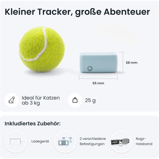 Tractive CAT Mini GPS Tracker for Cats - Market Leader, Live Location, Position History, Health Warnings, Activity Tracking, Collar Included, Subscription Required Tractive CAT Mini GPS Tracker for Cats - Market Leader, Live Location, Position History, Health Warnings, Activity Tracking, Collar Included, Subscription Required