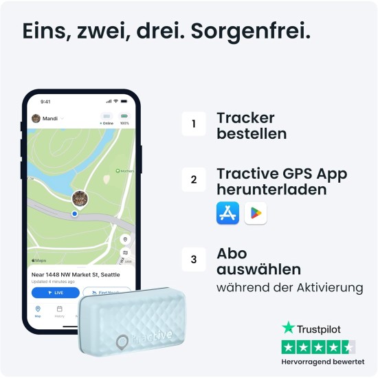 Tractive CAT Mini GPS Tracker for Cats - Market Leader, Live Location, Position History, Health Warnings, Activity Tracking, Collar Included, Subscription Required Tractive CAT Mini GPS Tracker for Cats - Market Leader, Live Location, Position History, Health Warnings, Activity Tracking, Collar Included, Subscription Required