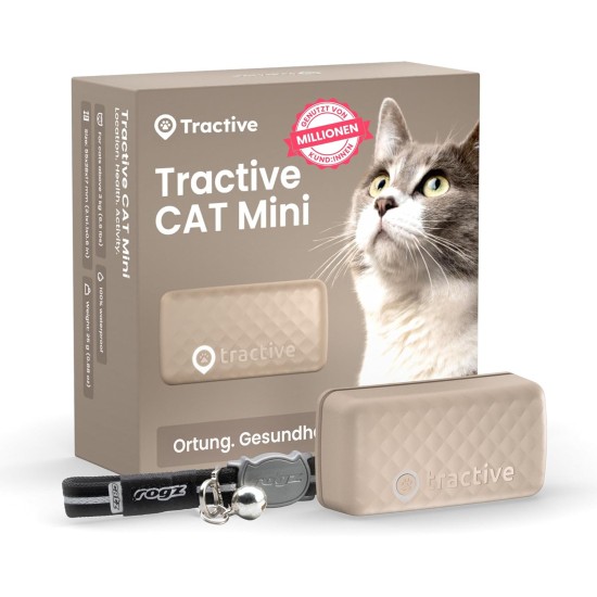 Tractive CAT Mini GPS Tracker for Cats - Market Leader, Live Location, Position History, Health Warnings, Activity Tracking, Collar Included, Subscription Required Tractive CAT Mini GPS Tracker for Cats - Market Leader, Live Location, Position History, Health Warnings, Activity Tracking, Collar Included, Subscription Required