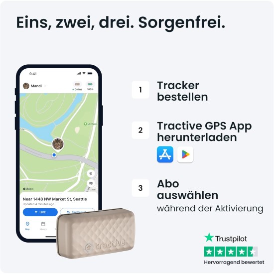 Tractive CAT Mini GPS Tracker for Cats - Market Leader, Live Location, Position History, Health Warnings, Activity Tracking, Collar Included, Subscription Required Tractive CAT Mini GPS Tracker for Cats - Market Leader, Live Location, Position History, Health Warnings, Activity Tracking, Collar Included, Subscription Required