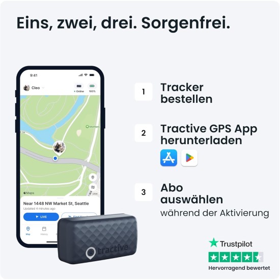 Tractive CAT Mini GPS Tracker for Cats - Market Leader, Live Location, Position History, Health Warnings, Activity Tracking, Collar Included, Subscription Required Tractive CAT Mini GPS Tracker for Cats - Market Leader, Live Location, Position History, Health Warnings, Activity Tracking, Collar Included, Subscription Required