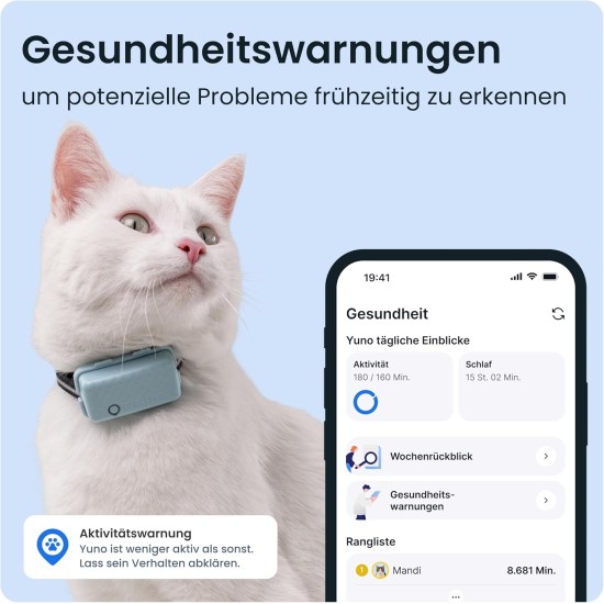 Tractive CAT Mini GPS Tracker for Cats - Market Leader, Live Location, Position History, Health Warnings, Activity Tracking, Collar Included, Subscription Required Tractive CAT Mini GPS Tracker for Cats - Market Leader, Live Location, Position History, Health Warnings, Activity Tracking, Collar Included, Subscription Required