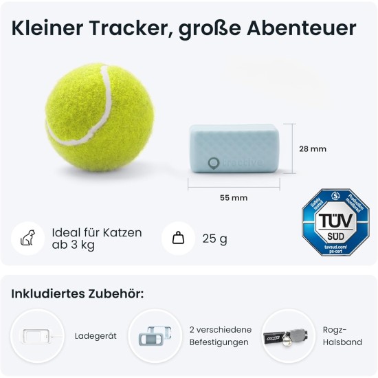 Tractive CAT Mini GPS Tracker for Cats - Market Leader, Live Location, Position History, Health Warnings, Activity Tracking, Collar Included, Subscription Required Tractive CAT Mini GPS Tracker for Cats - Market Leader, Live Location, Position History, Health Warnings, Activity Tracking, Collar Included, Subscription Required