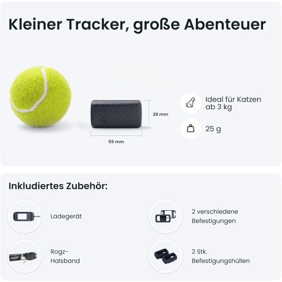 Tractive CAT Mini GPS Tracker for Cats - Market Leader, Live Location, Position History, Health Warnings, Activity Tracking, Collar Included, Subscription Required Tractive CAT Mini GPS Tracker for Cats - Market Leader, Live Location, Position History, Health Warnings, Activity Tracking, Collar Included, Subscription Required