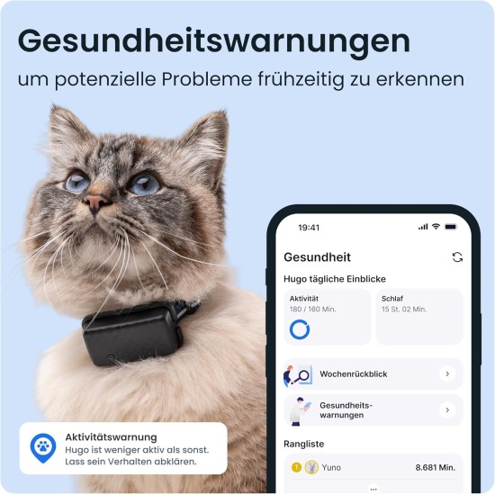Tractive CAT Mini GPS Tracker for Cats - Market Leader, Live Location, Position History, Health Warnings, Activity Tracking, Collar Included, Subscription Required Tractive CAT Mini GPS Tracker for Cats - Market Leader, Live Location, Position History, Health Warnings, Activity Tracking, Collar Included, Subscription Required