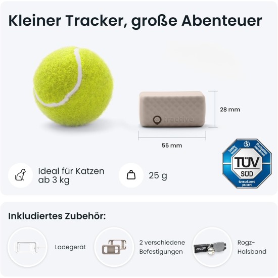 Tractive CAT Mini GPS Tracker for Cats - Market Leader, Live Location, Position History, Health Warnings, Activity Tracking, Collar Included, Subscription Required Tractive CAT Mini GPS Tracker for Cats - Market Leader, Live Location, Position History, Health Warnings, Activity Tracking, Collar Included, Subscription Required