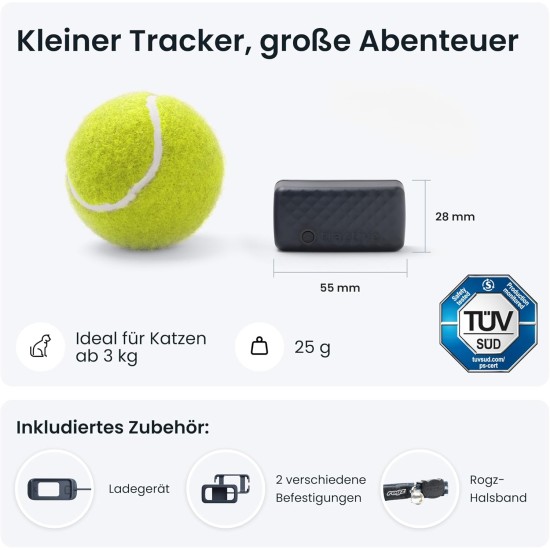 Tractive CAT Mini GPS Tracker for Cats - Market Leader, Live Location, Position History, Health Warnings, Activity Tracking, Collar Included, Subscription Required Tractive CAT Mini GPS Tracker for Cats - Market Leader, Live Location, Position History, Health Warnings, Activity Tracking, Collar Included, Subscription Required