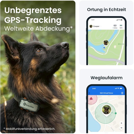 Tractive XL GPS Tracker for Dogs | Recommended by Martin Rütter | Up to 1 Month Battery | Worldwide Live Tracking | Away Running Alarm | Health Warnings & Activity Tracking | Multiple Test Winner Tractive XL GPS Tracker for Dogs | Recommended by Martin Rütter | Up to 1 Month Battery | Worldwide Live Tracking | Away Running Alarm | Health Warnings & Activity Tracking | Multiple Test Winner