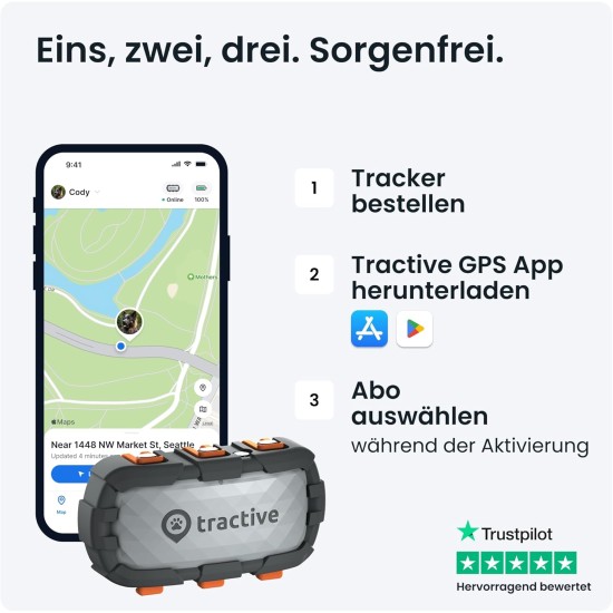 Tractive XL GPS Tracker for Dogs | Recommended by Martin Rütter | Up to 1 Month Battery | Worldwide Live Tracking | Away Running Alarm | Health Warnings & Activity Tracking | Multiple Test Winner Tractive XL GPS Tracker for Dogs | Recommended by Martin Rütter | Up to 1 Month Battery | Worldwide Live Tracking | Away Running Alarm | Health Warnings & Activity Tracking | Multiple Test Winner