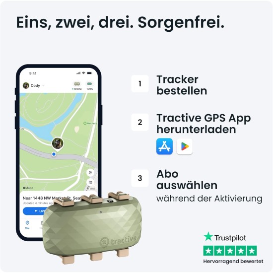 Tractive XL GPS Tracker for Dogs | Recommended by Martin Rütter | Up to 1 Month Battery | Worldwide Live Tracking | Away Running Alarm | Health Warnings & Activity Tracking | Multiple Test Winner Tractive XL GPS Tracker for Dogs | Recommended by Martin Rütter | Up to 1 Month Battery | Worldwide Live Tracking | Away Running Alarm | Health Warnings & Activity Tracking | Multiple Test Winner