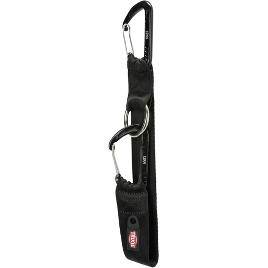 Trixie Dog Safety Belt Connection Strap with Carabiner 30 cm / 38 mm Black