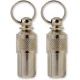 Two metal tube identification tags for cats and small dogs Two metal tube identification tags for cats and small dogs