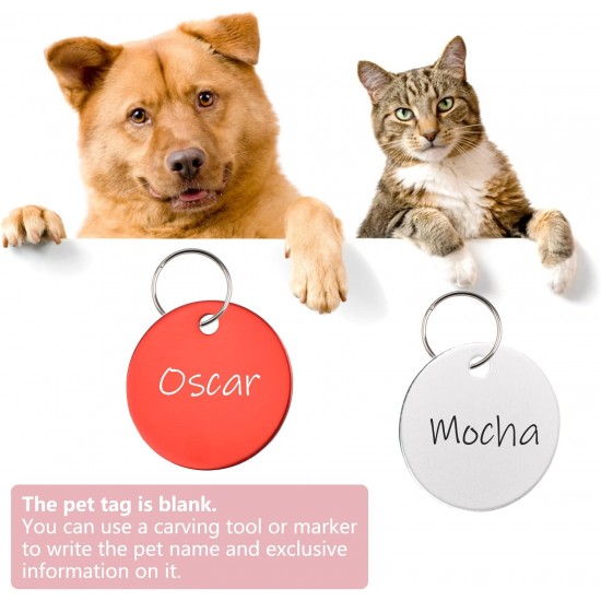 URROMA Pack of 30 Round Blank Pet ID Tags, Mixed Colour Dog ID Tags Double Side Pet Name Phone Number ID Tags Key Rings for Dogs and Puppy, 1.18 x 1.18 Inches URROMA Pack of 30 Round Blank Pet ID Tags, Mixed Colour Dog ID Tags Double Side Pet Name Phone Number ID Tags Key Rings for Dogs and Puppy, 1.18 x 1.18 Inches