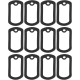 VALICLUD Pack of 12 Dog Tag Silicone Rubber ID Tags Retangular Cover (Black)