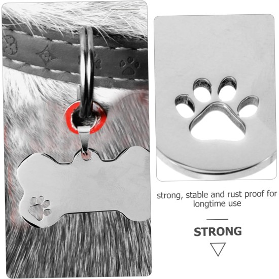VILLFUL Stainless Steel Pet ID Tags for Dogs and Cats, Bone Shaped Pendants, Personalised Dogs and Cat Pendants, Durable and Rustproof Dog Tags, Pack of 10 VILLFUL Stainless Steel Pet ID Tags for Dogs and Cats, Bone Shaped Pendants, Personalised Dogs and Cat Pendants, Durable and Rustproof Dog Tags, Pack of 10
