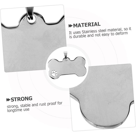 VILLFUL Stainless Steel Pet ID Tags for Dogs and Cats, Bone Shaped Pendants, Personalised Dogs and Cat Pendants, Durable and Rustproof Dog Tags, Pack of 10 VILLFUL Stainless Steel Pet ID Tags for Dogs and Cats, Bone Shaped Pendants, Personalised Dogs and Cat Pendants, Durable and Rustproof Dog Tags, Pack of 10